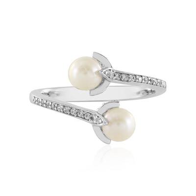 Cream Freshwater Pearl Silver Ring