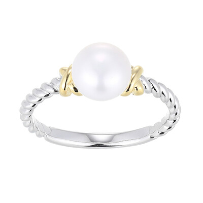 White Freshwater Pearl Silver Ring