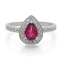 Cherry Topaz Silver Ring