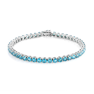 Paraiba Color Topaz Silver Bracelet