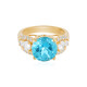 Paraiba Color Topaz Silver Ring