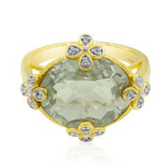 Green Amethyst Silver Ring