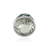 Green Amethyst Silver Pendant