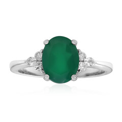 Green Agate Silver Ring