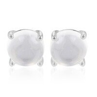 Tanzanian Rainbow Moonstone Silver Earrings