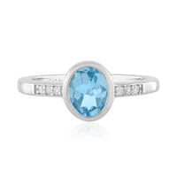 Swiss Blue Topaz Silver Ring