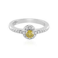 I3 Yellow Diamond Silver Ring