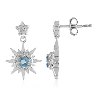 Swiss Blue Topaz Silver Earrings