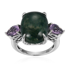 Moss Agate Silver Ring