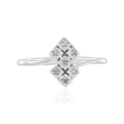 I2 (I) Diamond Silver Ring