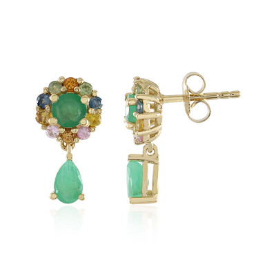 Socoto Emerald Silver Earrings