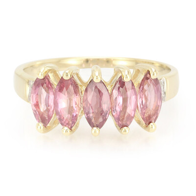 10K Unheated Padparadscha Sapphire Gold Ring