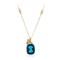 14K London Blue Topaz Gold Necklace (Smithsonian)