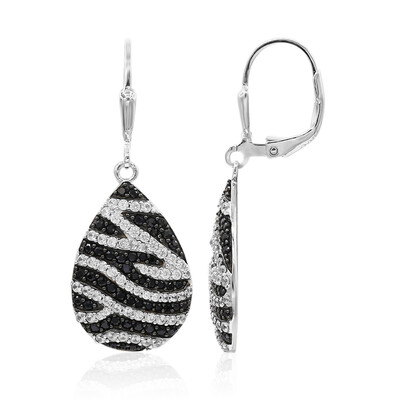 Black Spinel Silver Earrings