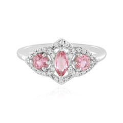 Nigerian Pink Tourmaline Silver Ring