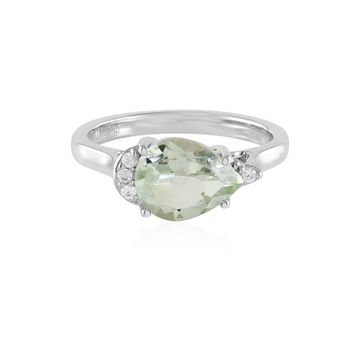 Green Amethyst Silver Ring