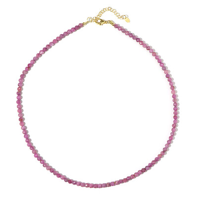 Pink Sapphire Silver Necklace