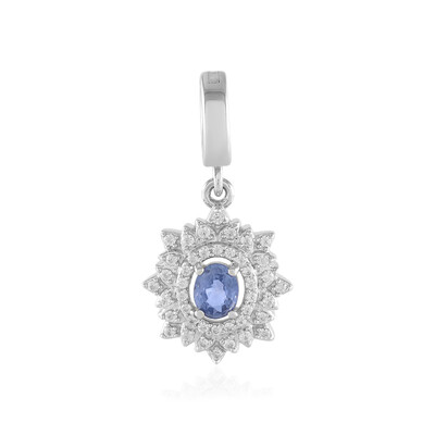 Unheated Ceylon Blue Sapphire Silver Pendant