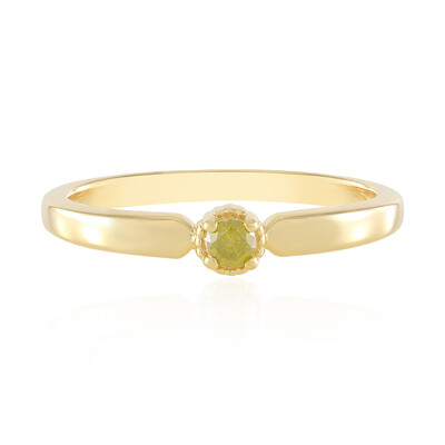 I3 Yellow Diamond Silver Ring