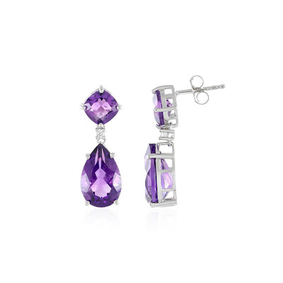 Siberian Amethyst Silver Earrings