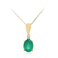 10K AAA Zambian Emerald Gold Necklace