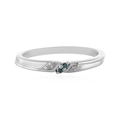 I3 Blue Diamond Silver Ring