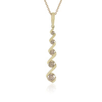 9K I2 Champagne Diamond Gold Necklace