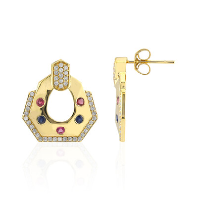 9K Rubellite Gold Earrings (Adela Gold)