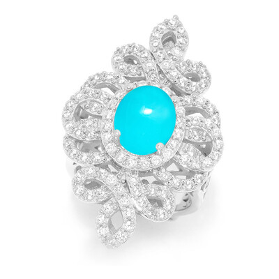 Sleeping Beauty Turquoise Silver Ring (Dallas Prince Designs)