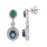 18K Ceylon Blue Sapphire Gold Earrings