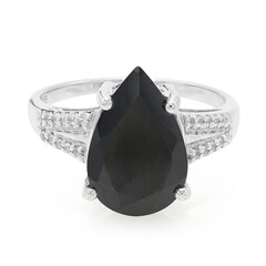 Black Spinel Silver Ring