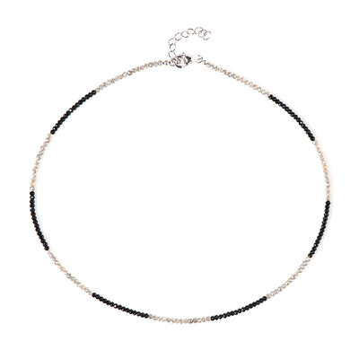 Black Spinel Silver Necklace