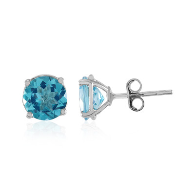 Paraiba Color Topaz Silver Earrings