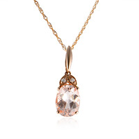 10K AAA Morganite Gold Necklace