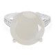 White Moonstone Silver Ring