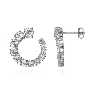 White Topaz Silver Earrings