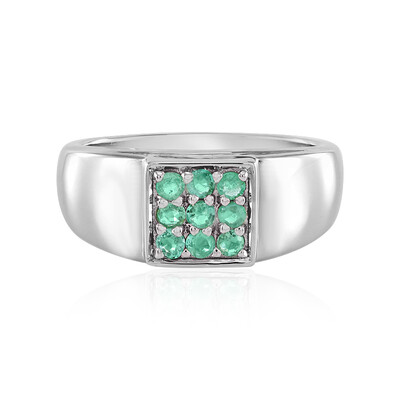 Colombian Emerald Silver Ring