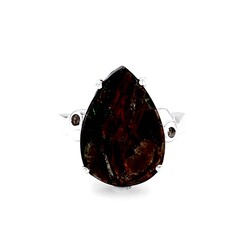 Ammolite Silver Ring