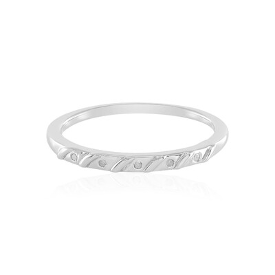 I2 (I) Diamond Silver Ring