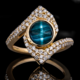 14K Cats Eye Indicolite Gold Ring (de Melo)