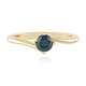 9K I2 Blue Diamond Gold Ring