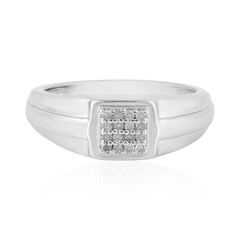 PK (J) Diamond Silver Ring