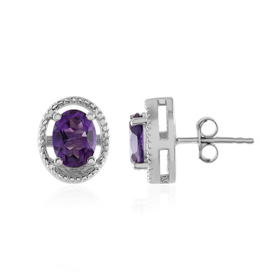 Moroccan Amethyst Silver Earrings