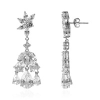 White Topaz Silver Earrings