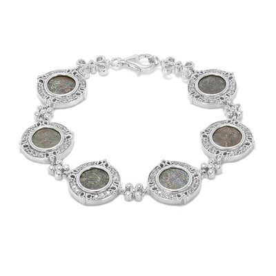 Ancient Widows Mite Prutah Coin Silver Bracelet