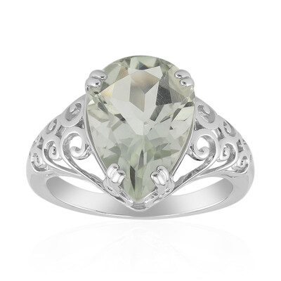 Green Amethyst Silver Ring