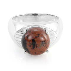 Mahogany Obsidian Silver Ring