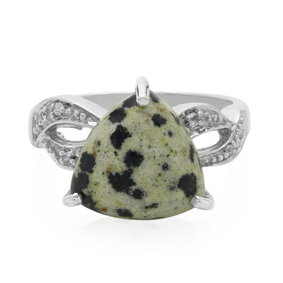 Dalmatian Jasper Silver Ring