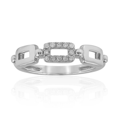 I2 (H) Diamond Silver Ring