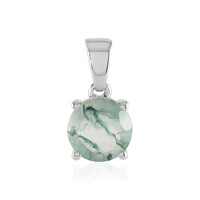 Moss Agate Silver Pendant